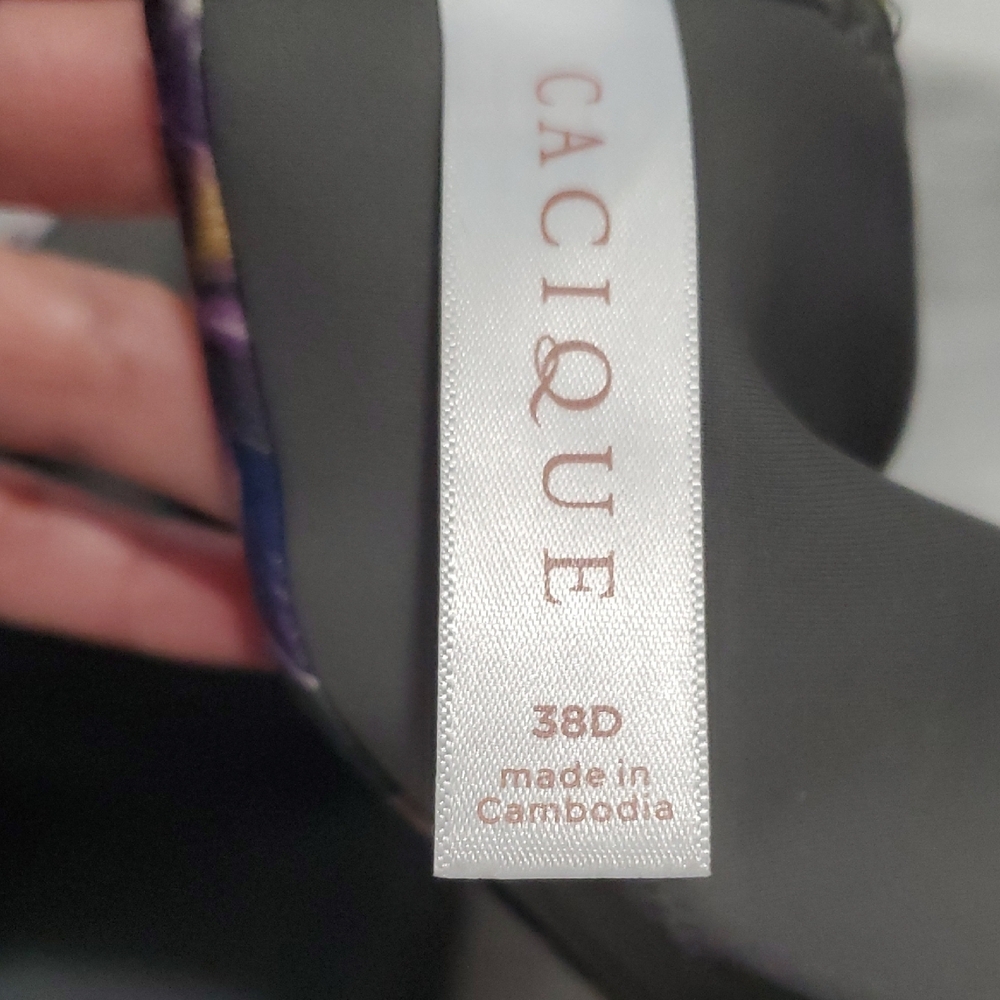 NWOT Cacique Floral Molded T-Shirt Bra - Purple, Gray - Picture 2 of 3